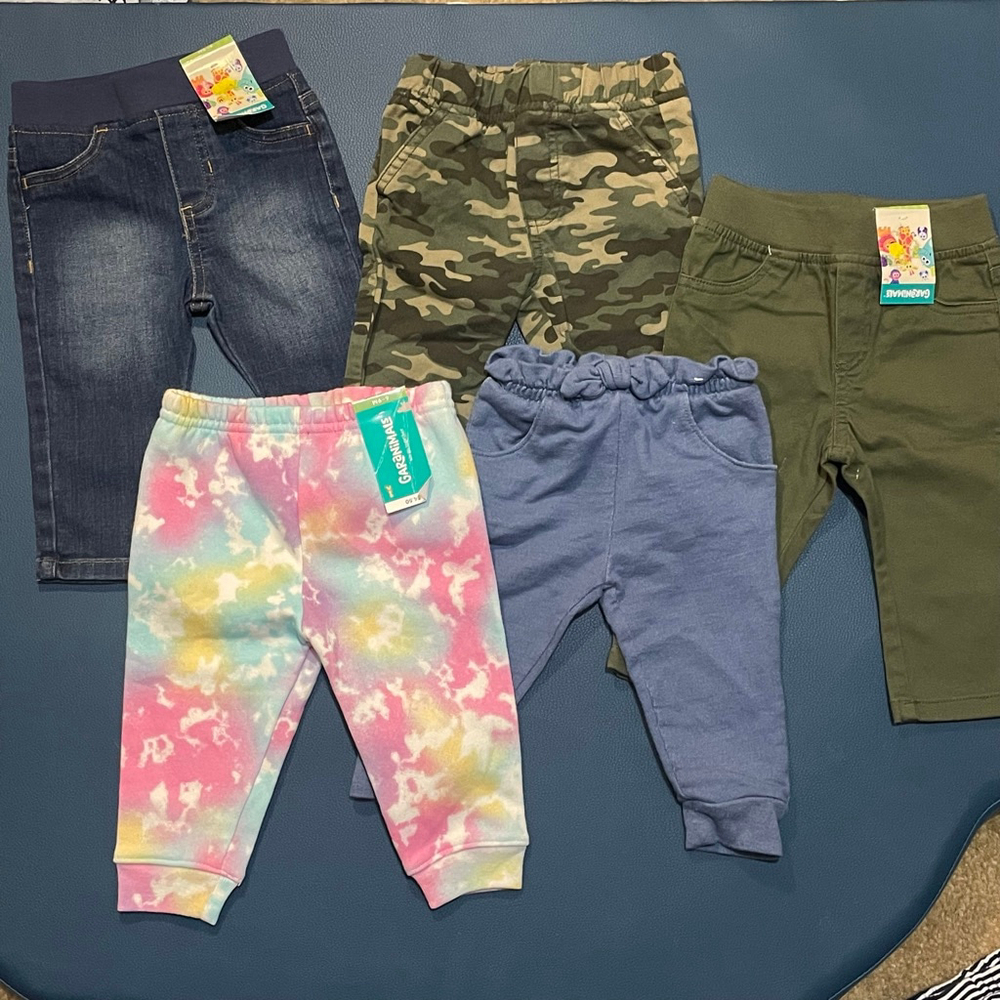 Baby Garanimals Jeans & Pants 6-9 Months Blue Green Camo Tie-Dye 5-Pack